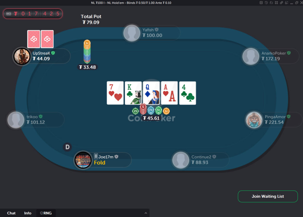 интерфейс покерного рума Coinpoker.